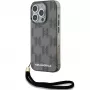 Karl Lagerfeld KLHCP15LHKDPNSK Hardcase für iPhone 15 Pro 6,1 inch, Schwarz, IML Mono KL Pattern & Kordel