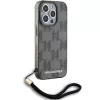 Karl Lagerfeld KLHCP15XHKDPNSK iPhone 15 Pro Max 6.7 Black Hardcase IML Mono KL Pattern & Cord