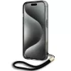 Karl Lagerfeld KLHCP15XHKDPNSK iPhone 15 Pro Max 6.7 Black Hardcase IML Mono KL Pattern & Cord