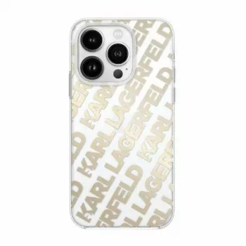 Karl Lagerfeld KLHCP15XHKFOEMD Hard Case für Apple iPhone 15 Pro Max, Gold, IML FulloverLogo