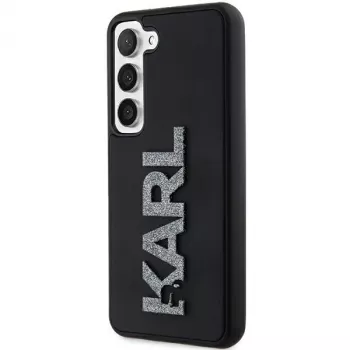 Karl Lagerfeld KLHCS24S3DMBKCK Hard Case für Samsung Galaxy S24, Schwarz, 3D Rubber Glitter Logo