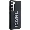 Karl Lagerfeld KLHCS24S3DMBKCK Hard Case für Samsung Galaxy S24, Schwarz, 3D Rubber Glitter Logo