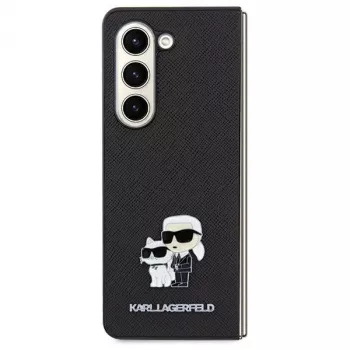 Karl Lagerfeld KLHCSA35SAKCNPK A35 A356 Hardcase Black Saffiano Karl & Choupette Pin für Samsung Galaxy A35 5G