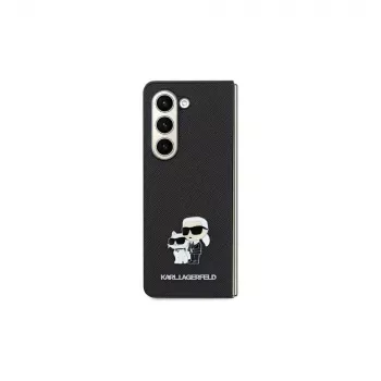 Karl Lagerfeld KLHCSA35SAKCNPK A35 A356 Hardcase Black Saffiano Karl & Choupette Pin für Samsung Galaxy A35 5G