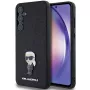 KARL LAGERFELD Ikonik Hard Case für Samsung Galaxy A55 5G - Schwarz Glitter mit Metall-Pin