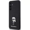 KARL LAGERFELD Ikonik Hard Case für Samsung Galaxy A55 5G - Schwarz Glitter mit Metall-Pin