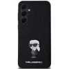 KARL LAGERFELD Ikonik Hard Case für Samsung Galaxy A55 5G - Schwarz Glitter mit Metall-Pin