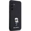 KARL LAGERFELD Ikonik Hard Case für Samsung Galaxy A55 5G - Schwarz Glitter mit Metall-Pin