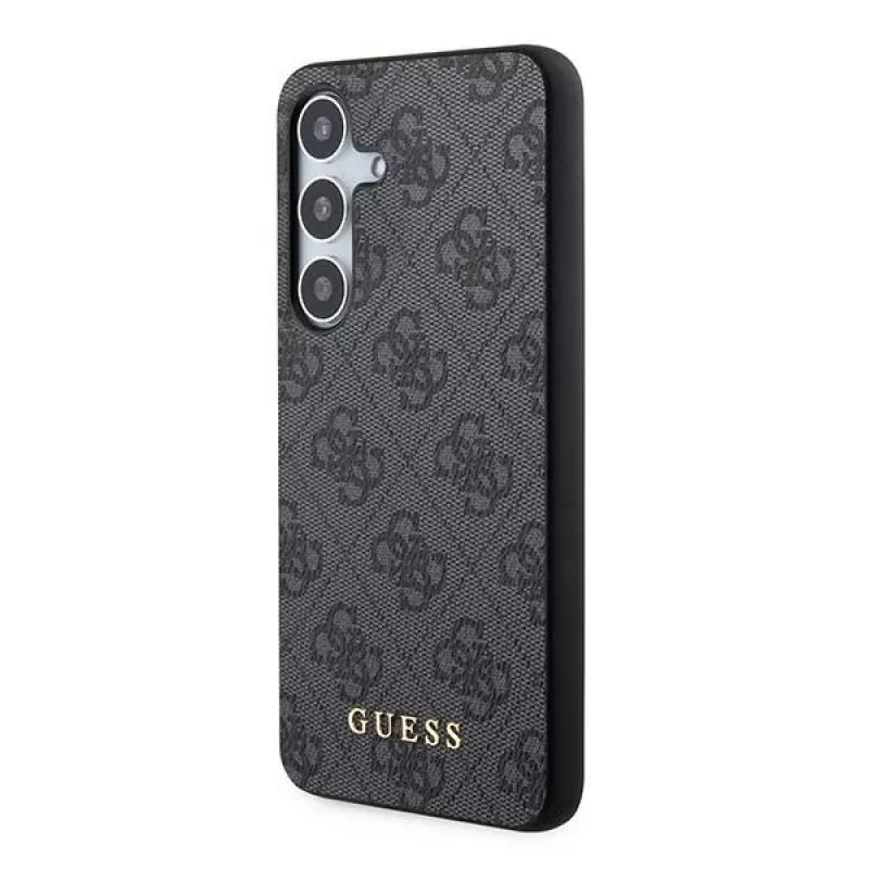 Guess GUOHCSA35G4GFGR Hard Case für Samsung Galaxy A35 5G, Schwarz, 4G Metal Gold Logo