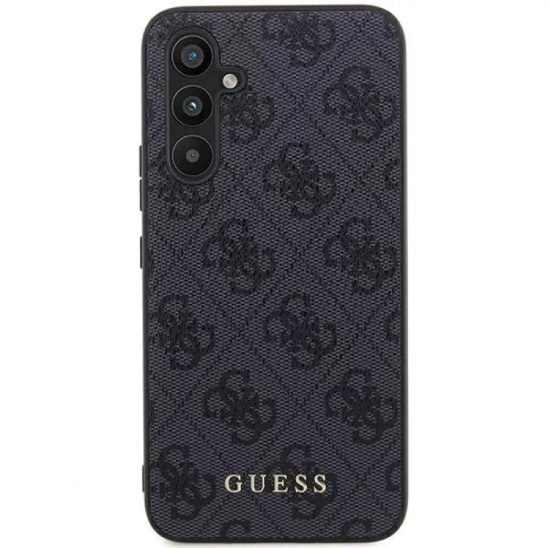 Guess GUOHCSA35G4GFGR Hard Case für Samsung Galaxy A35 5G, Schwarz, 4G Metal Gold Logo
