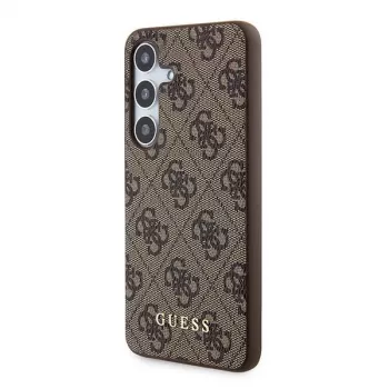 Guess GUOHCSA35G4GFBR A35 Hardcase 4G Metal Gold Logo für Samsung Galaxy A35 - Braun