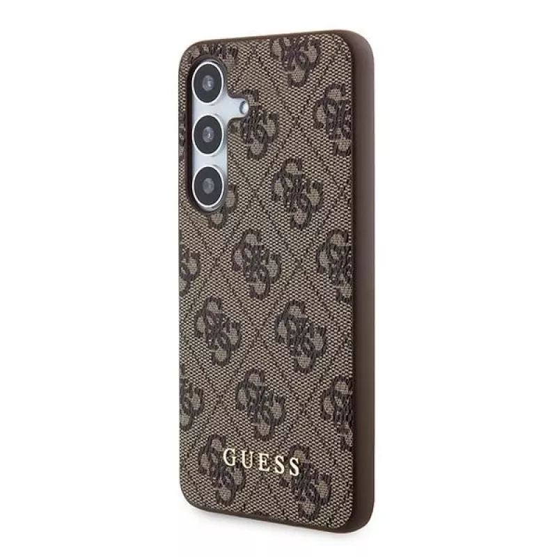 Guess GUOHCSA35G4GFBR A35 Hardcase 4G Metal Gold Logo für Samsung Galaxy A35 - Braun