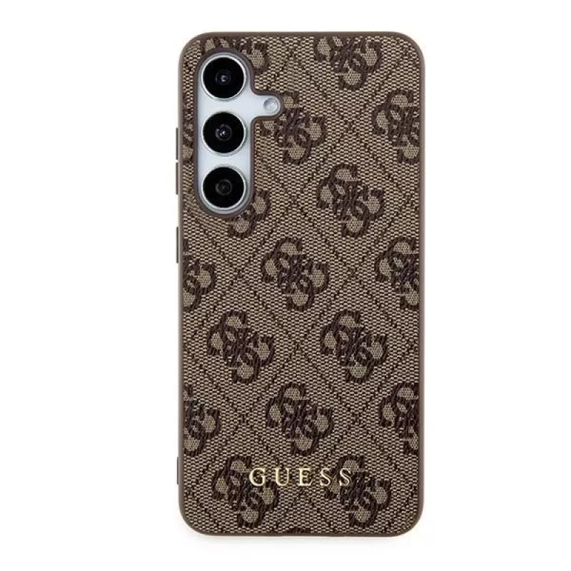 Guess GUOHCSA35G4GFBR A35 Hardcase 4G Metal Gold Logo für Samsung Galaxy A35 - Braun