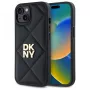 DKNY DKHCP14SPQDSLK Quilted Stack Logo Back Cover für Apple iPhone 14 6,1 inch Schwarz