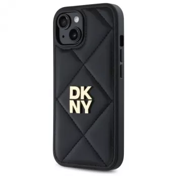 DKNY DKHCP14SPQDSLK Quilted Stack Logo Back Cover für Apple iPhone 14 6,1 inch Schwarz