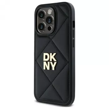 DKNY DKHCP14LPQDSLK Quilted Stack Logo Back Cover Case für Apple iPhone 14 Pro 6,1 inch Schwarz