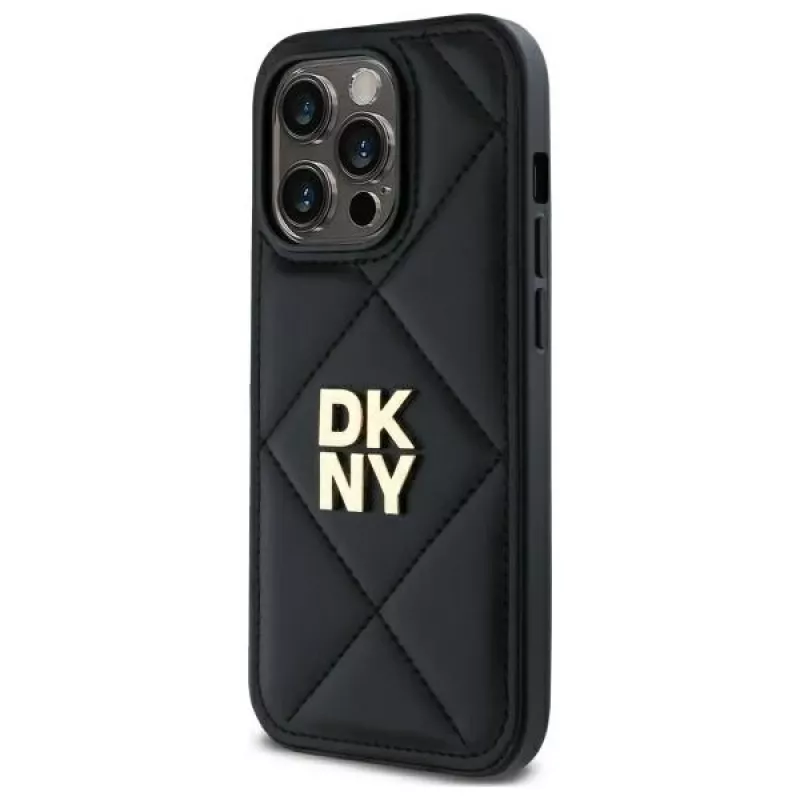 DKNY DKHCP14XPQDSLK Quilted Stack Logo Back Cover für iPhone 14 Pro Max 6,7 inch Schwarz