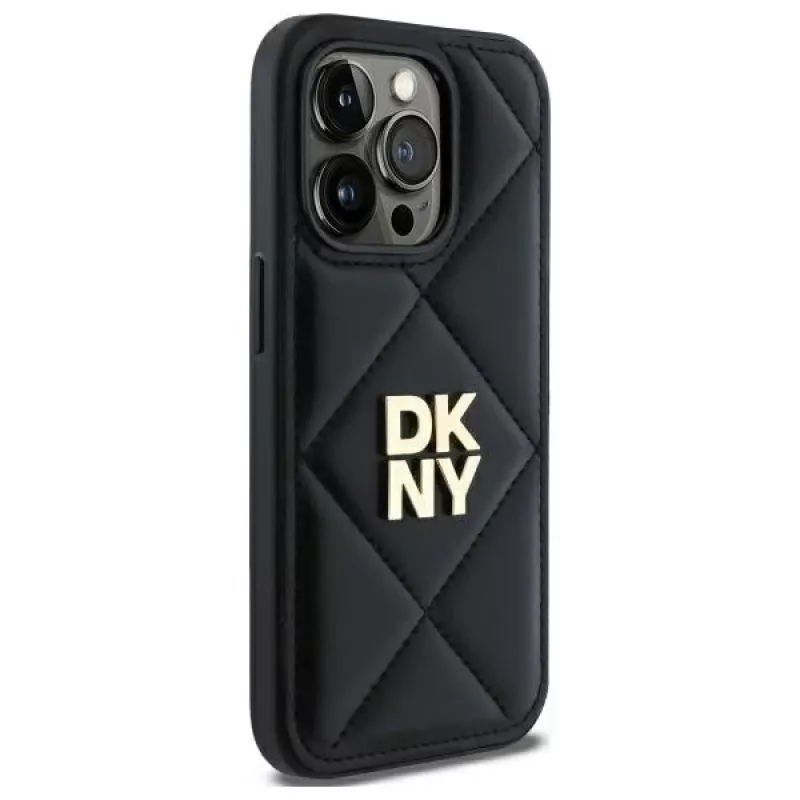 DKNY DKHCP14XPQDSLK Quilted Stack Logo Back Cover für iPhone 14 Pro Max 6,7 inch Schwarz