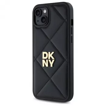 DKNY DKHCP15MPQDSLK Quilted Stack Logo Case für iPhone 15 Plus 6,7 inch Schwarz