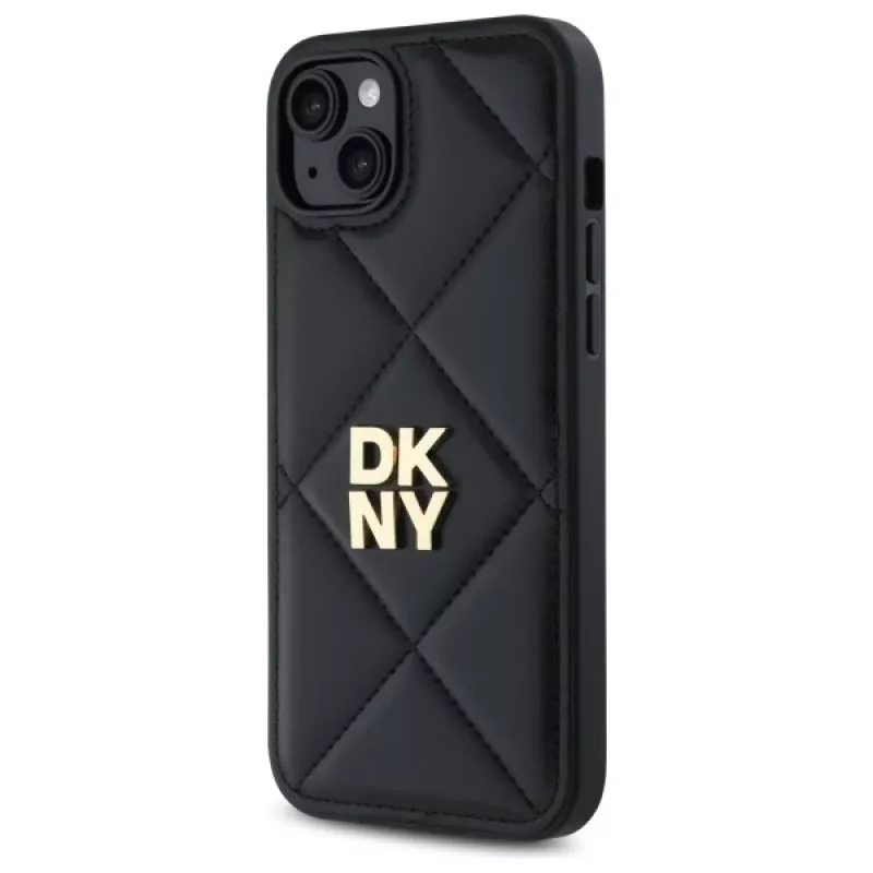 DKNY DKHCP15MPQDSLK Quilted Stack Logo Case für iPhone 15 Plus 6,7 inch Schwarz