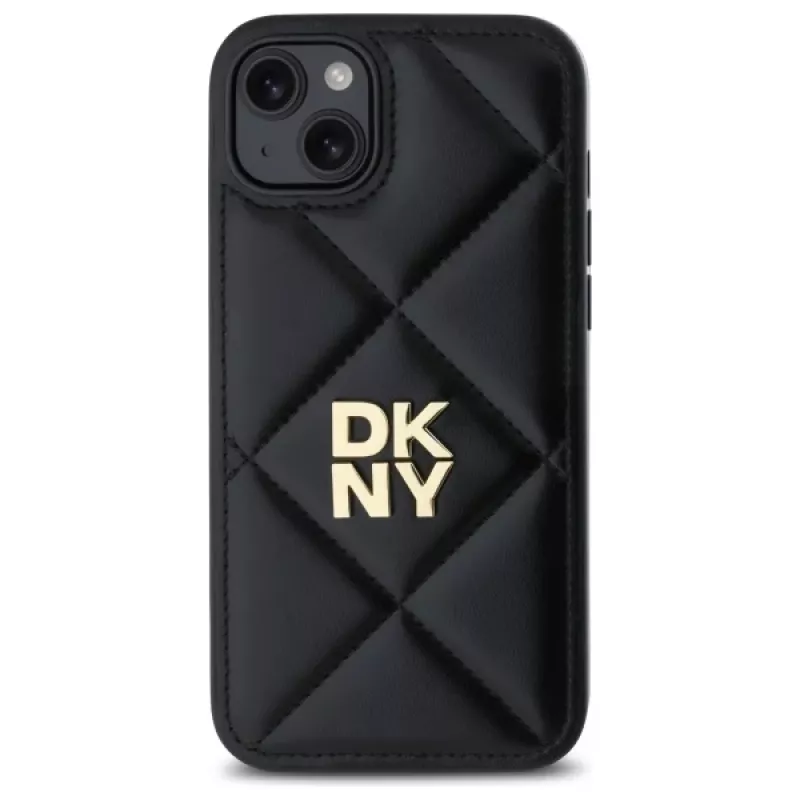 DKNY DKHCP15MPQDSLK Quilted Stack Logo Case für iPhone 15 Plus 6,7 inch Schwarz