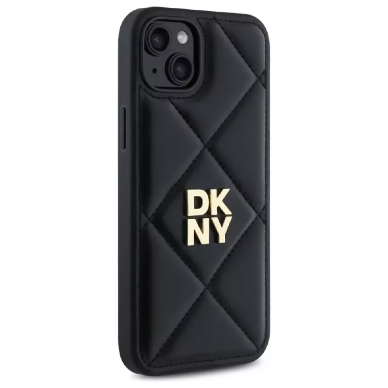 DKNY DKHCP15MPQDSLK Quilted Stack Logo Case für iPhone 15 Plus 6,7 inch Schwarz