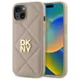 DKNY DKHCP14SPQDSLE Quilted Stack Logo Case für Apple iPhone 14 6,1 inch Beige