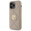 DKNY DKHCP14LPQDSLE Quilted Stack Logo Back Cover für iPhone 14 Pro 6,1 inch - Beige