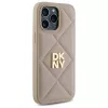DKNY DKHCP14LPQDSLE Quilted Stack Logo Back Cover für iPhone 14 Pro 6,1 inch - Beige