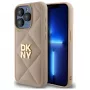 DKNY DKHCP15XPQDSLE Quilted Stack Logo Back Cover für Apple iPhone 15 Pro Max 6,7 inch Beige