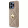 DKNY DKHCP15XPQDSLE Quilted Stack Logo Back Cover für Apple iPhone 15 Pro Max 6,7 inch Beige