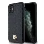 DKNY DKHMN61PSHRPSK iPhone 11 / XR 6,1 inch Black Hardcase Leder Monogramm-Muster Metall-Logo MagSafe