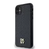 DKNY DKHMN61PSHRPSK iPhone 11 / XR 6,1 inch Black Hardcase Leder Monogramm-Muster Metall-Logo MagSafe