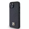 DKNY DKHMP14SPSHRPSK Hardcase Leder Monogramm-Muster Metall-Logo MagSafe für iPhone 13/14/15, Schwarz