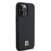 DKNY DKHMP14LPSHRPSK Hard Case für Apple iPhone 14 Pro 6,1 inch Schwarz Lederoptik Metall-Logo MagSafe