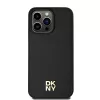 DKNY DKHMP15XPSHRPSK Hard Case für iPhone 15 Pro Max 6,7 inch Schwarz Leder Monogramm-Muster Metall-Logo MagSafe