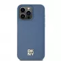 DKNY DKHMP15SPSHRPSB iPhone 15 / 14 / 13 6.1 Blau Hardcase Lederoptik Metall-Logo MagSafe