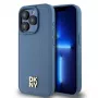 DKNY DKHMP15LPSHRPSB iPhone 15 Pro 6.1 Blau Hardcase Leder Monogramm-Muster Metall-Logo MagSafe