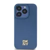 DKNY DKHMP15LPSHRPSB iPhone 15 Pro 6.1 Blau Hardcase Leder Monogramm-Muster Metall-Logo MagSafe