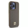 DKNY DKHMP14LPSHRPSW Hardcase für Apple iPhone 14 Pro 6,1 inch Braun Lederoptik mit Metall-Logo MagSafe