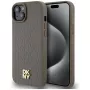 DKNY DKHMP15SPSHRPSW iPhone 15 / 14 / 13 6,1 inch Hardcase Braun Lederoptik Metall-Logo MagSafe