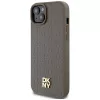 DKNY DKHMP15SPSHRPSW iPhone 15 / 14 / 13 6,1 inch Hardcase Braun Lederoptik Metall-Logo MagSafe