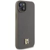 DKNY DKHMP15SPSHRPSW iPhone 15 / 14 / 13 6,1 inch Hardcase Braun Lederoptik Metall-Logo MagSafe
