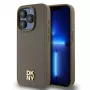 DKNY DKHMP15LPSHRPSW iPhone 15 Pro 6.1 Brown Hardcase Leather Monogram Pattern Metal Logo MagSafe