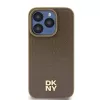 DKNY DKHMP15XPSHRPSW Hard Case für Apple iPhone 15 Pro Max 6,7 inch braunes Lederdesign mit Metall-Logo MagSafe