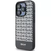 DKNY DKHMP15LPSOSPK Hard Case für Apple iPhone 15 Pro 6,1 inch Leder mit Printmuster Metall-Logo MagSafe Schwarz
