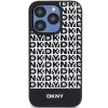 DKNY DKHMP15LPSOSPK Hard Case für Apple iPhone 15 Pro 6,1 inch Leder mit Printmuster Metall-Logo MagSafe Schwarz