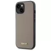 DKNY DKHMP15SPGHLME Hardcase für Apple iPhone 15 6,1 inch Beige Grained Metal Logo MagSafe