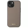 DKNY DKHMP15SPGHLME Hardcase für Apple iPhone 15 6,1 inch Beige Grained Metal Logo MagSafe