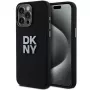 DKNY DKHCP15LSMCBSK Hardcase Liquid Silicone Case für Apple iPhone 15 Pro 6,1 inch Schwarz mit Metall-Logo